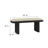 Iver 43" Upholstered Wood Accent Bench by Modway