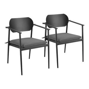 Aeris Stackable Outdoor Patio Aluminum Dining Armchair Set of 2 by Modway