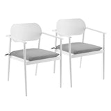 Aeris Stackable Outdoor Patio Aluminum Dining Armchair Set of 2 by Modway