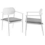 Aeris Stackable Outdoor Patio Aluminum Dining Armchair Set of 2 by Modway