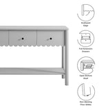 Emmeline 3-Drawer Scalloped Console Table by Modway