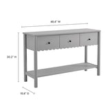 Emmeline 3-Drawer Scalloped Console Table by Modway