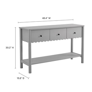 Emmeline 3-Drawer Scalloped Console Table by Modway