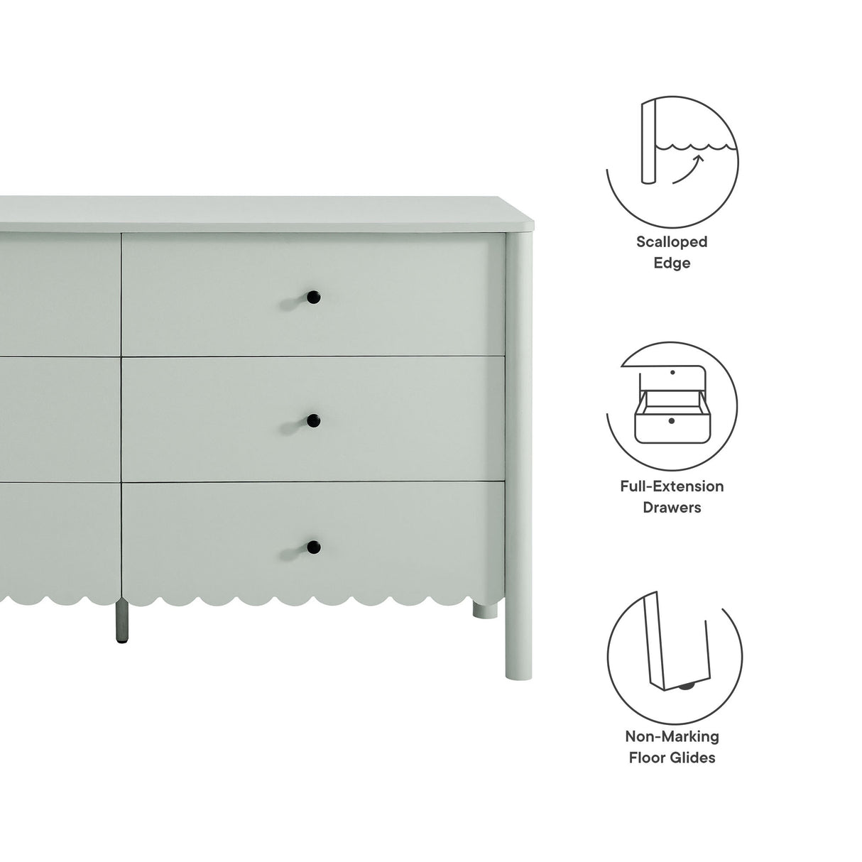 Emmeline Scalloped 6-Drawer Dresser by Modway