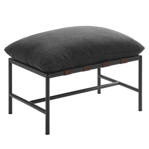 Raya Outdoor Patio Boucle Lounge Chair and Ottoman by Modway