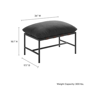 Raya Outdoor Patio Boucle Ottoman by Modway