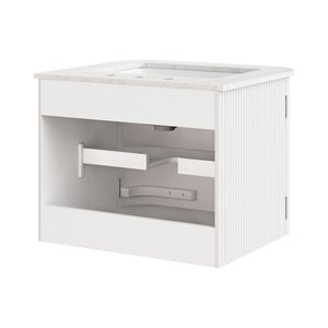 Zia 24" Wall-Mount Bathroom Vanity with Marble Sink by Modway