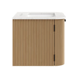 Zia 24" Wall-Mount Bathroom Vanity with Marble Sink by Modway