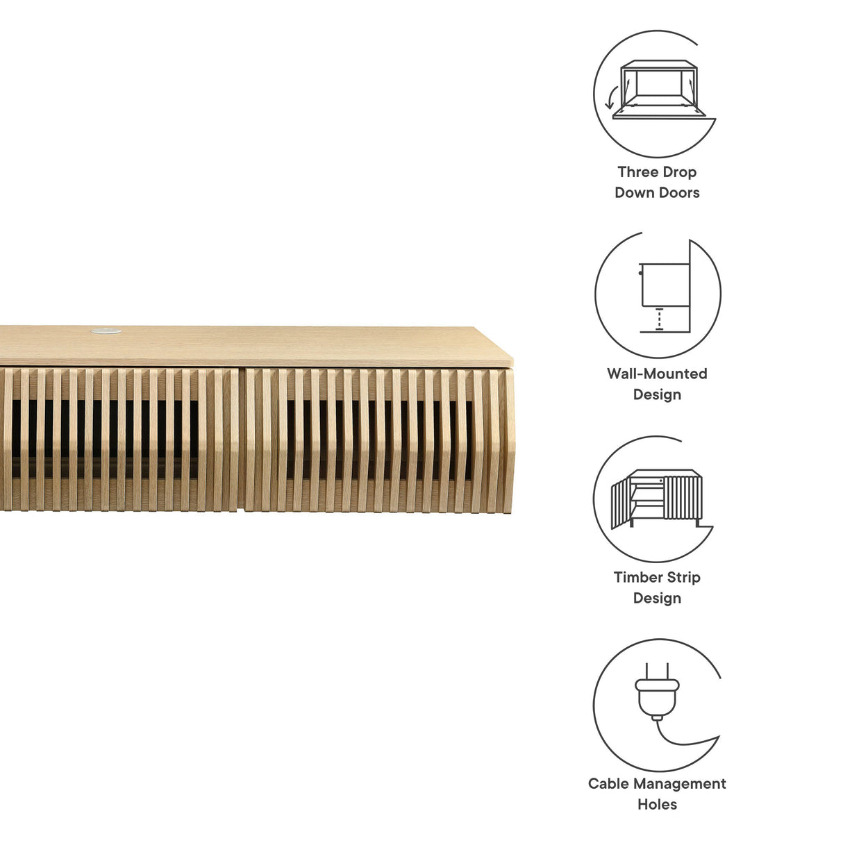Vaughn 64" Wall Mount TV Stand by Modway