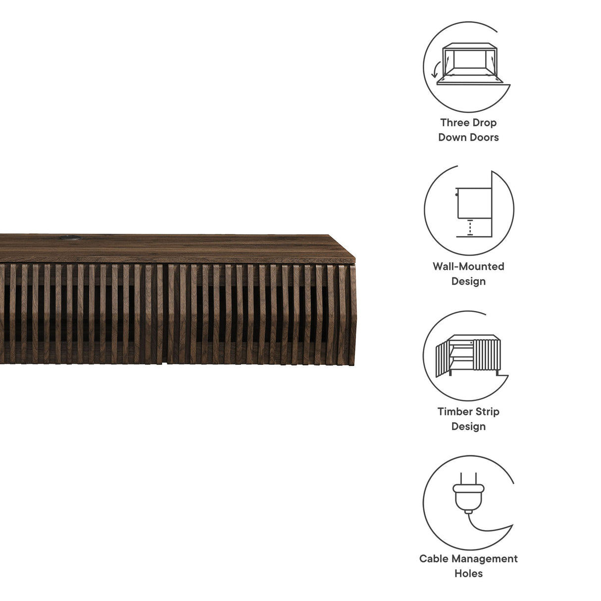 Vaughn 64" Wall Mount TV Stand by Modway