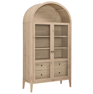 Nolan 1-Piece Wood Storage Cabinet with Arched Glass Doors