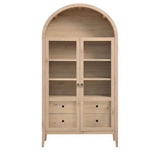 Nolan 1-Piece Wood Storage Cabinet with Arched Glass Doors