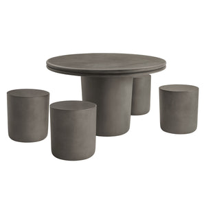 Brion Indoor-Outdoor Patio Concrete 5 Piece Dining Table Set by Modway