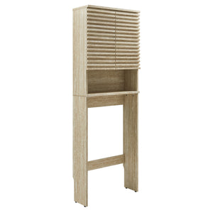 Render Over the Toilet Faux Travertine Bathroom Storage Cabinet by Modway