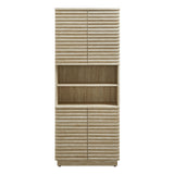 Render Tall Faux Travertine Linen Storage Cabinet by Modway