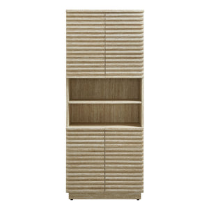 Render Tall Faux Travertine Linen Storage Cabinet by Modway