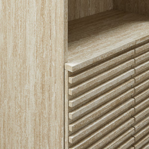 Render Tall Faux Travertine Linen Storage Cabinet by Modway