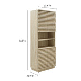 Render Tall Faux Travertine Linen Storage Cabinet by Modway