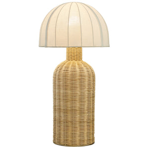 Santo Rattan Table Lamp With Dome Shade by Modway