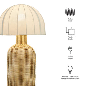 Santo Rattan Table Lamp With Dome Shade by Modway