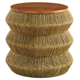 Maris Seagrass and Wood End Table by Modway