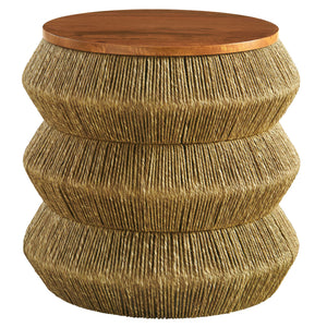 Maris Seagrass and Wood End Table by Modway