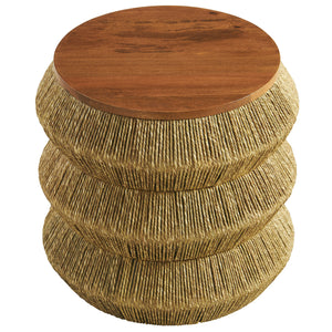 Maris Seagrass and Wood End Table by Modway