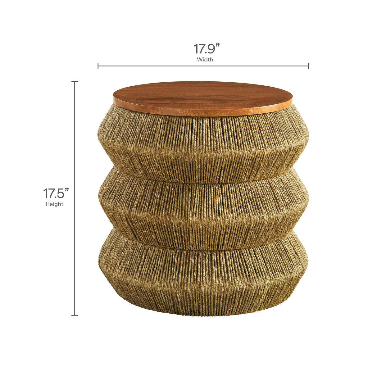 Maris Seagrass and Wood End Table by Modway