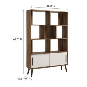 Transmit 45" Four-Tier Bookcase with Sliding Doors