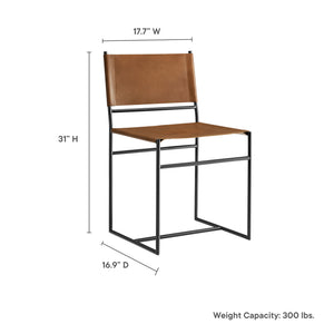Thatcher Leather and Metal Dining Chair by Modway