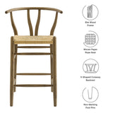 Amish Wood Counter Stool by Modway