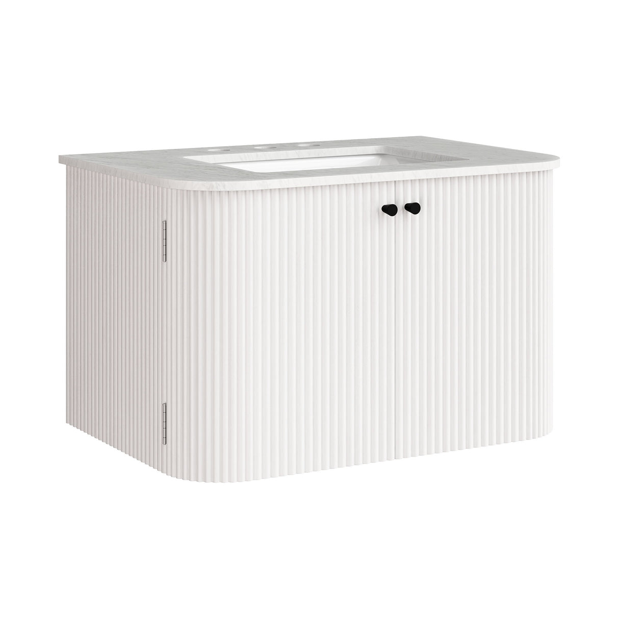 Zia 30" Wall-Mount Bathroom Vanity with Marble Sink by Modway