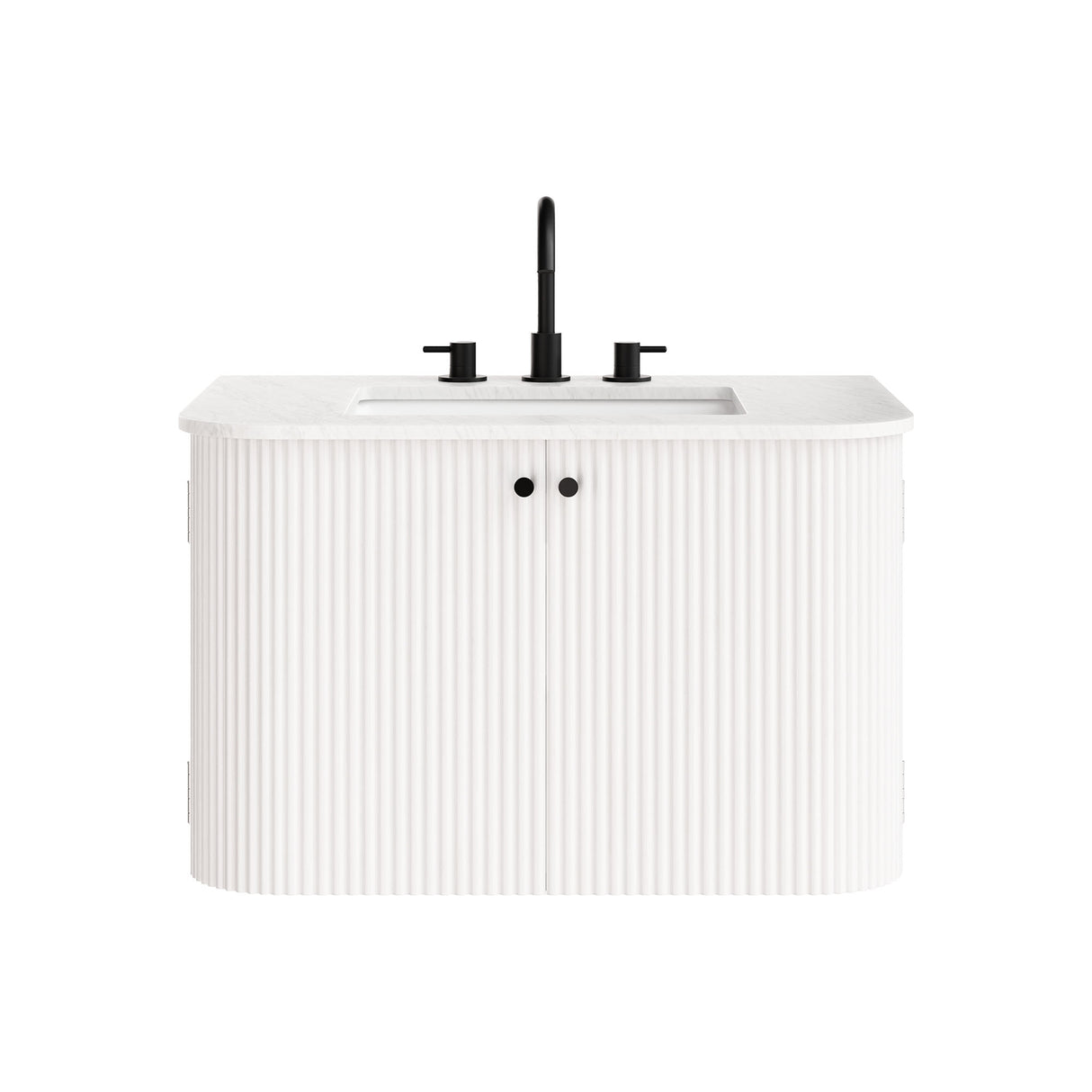 Zia 30" Wall-Mount Bathroom Vanity with Marble Sink by Modway