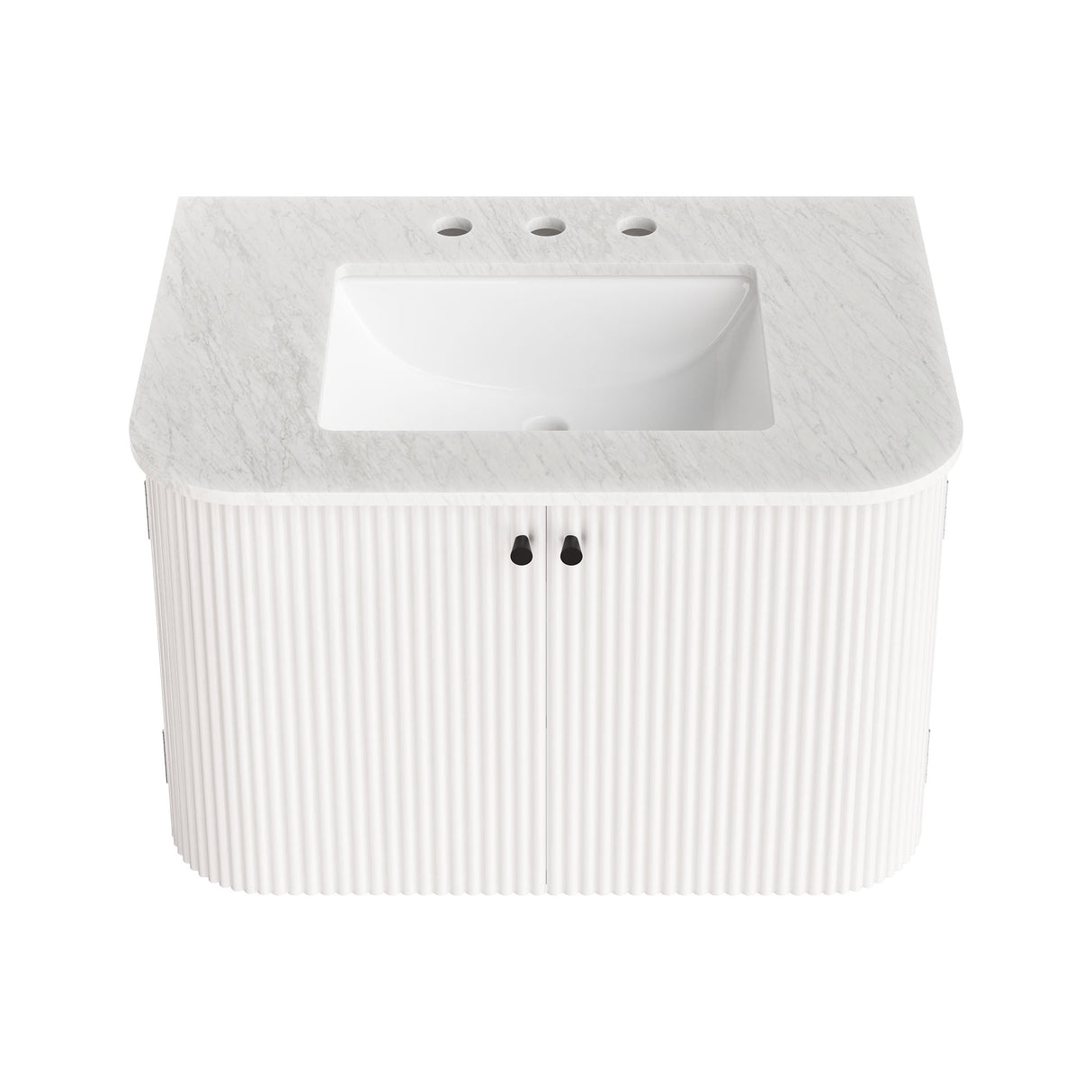 Zia 30" Wall-Mount Bathroom Vanity with Marble Sink by Modway