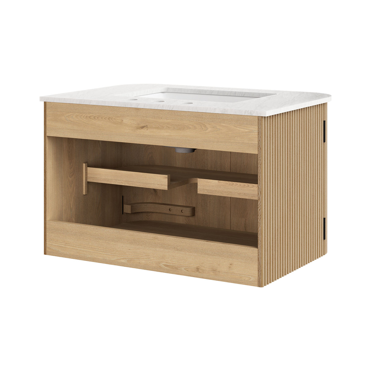 Zia 30" Wall-Mount Bathroom Vanity with Marble Sink by Modway