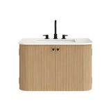 Zia 30" Wall-Mount Bathroom Vanity with Marble Sink by Modway