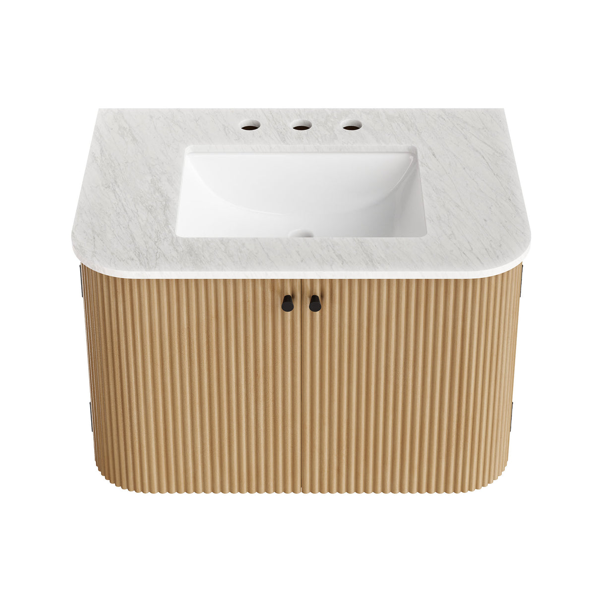 Zia 30" Wall-Mount Bathroom Vanity with Marble Sink by Modway