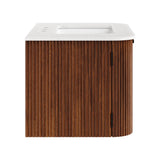 Zia 30" Wall-Mount Bathroom Vanity with Marble Sink by Modway