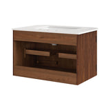 Zia 30" Wall-Mount Bathroom Vanity with Marble Sink by Modway