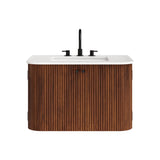 Zia 30" Wall-Mount Bathroom Vanity with Marble Sink by Modway