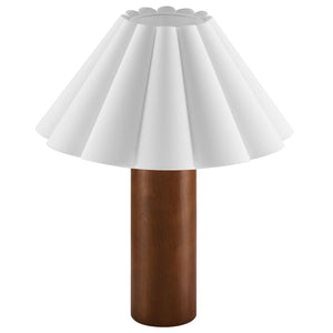 Flora Wood Table Lamp with Pleated Petal Shade by Modway
