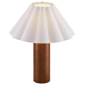 Flora Wood Table Lamp with Pleated Petal Shade by Modway