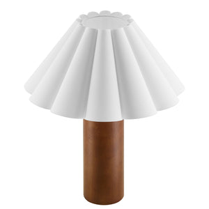 Flora Wood Table Lamp with Pleated Petal Shade by Modway