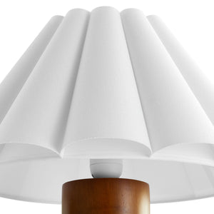 Flora Wood Table Lamp with Pleated Petal Shade by Modway