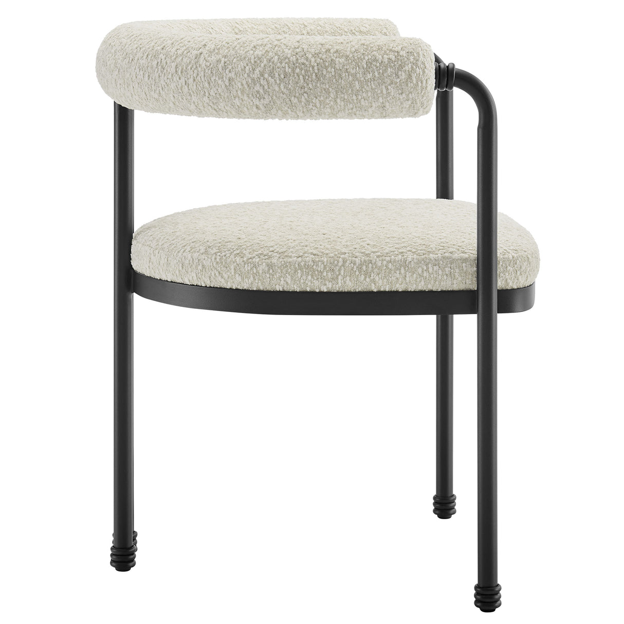 Turin Curved Back Boucle and Metal Dining Accent Chair by Modway
