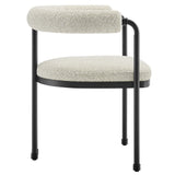 Turin Curved Back Boucle and Metal Dining Accent Chair by Modway
