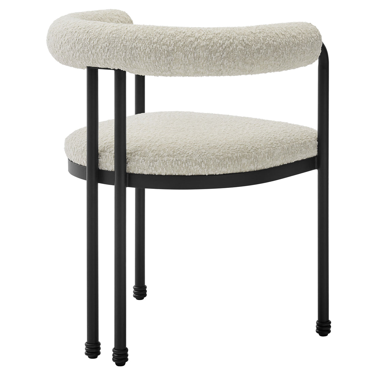 Turin Curved Back Boucle and Metal Dining Accent Chair by Modway
