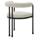 Turin Curved Back Boucle and Metal Dining Accent Chair by Modway