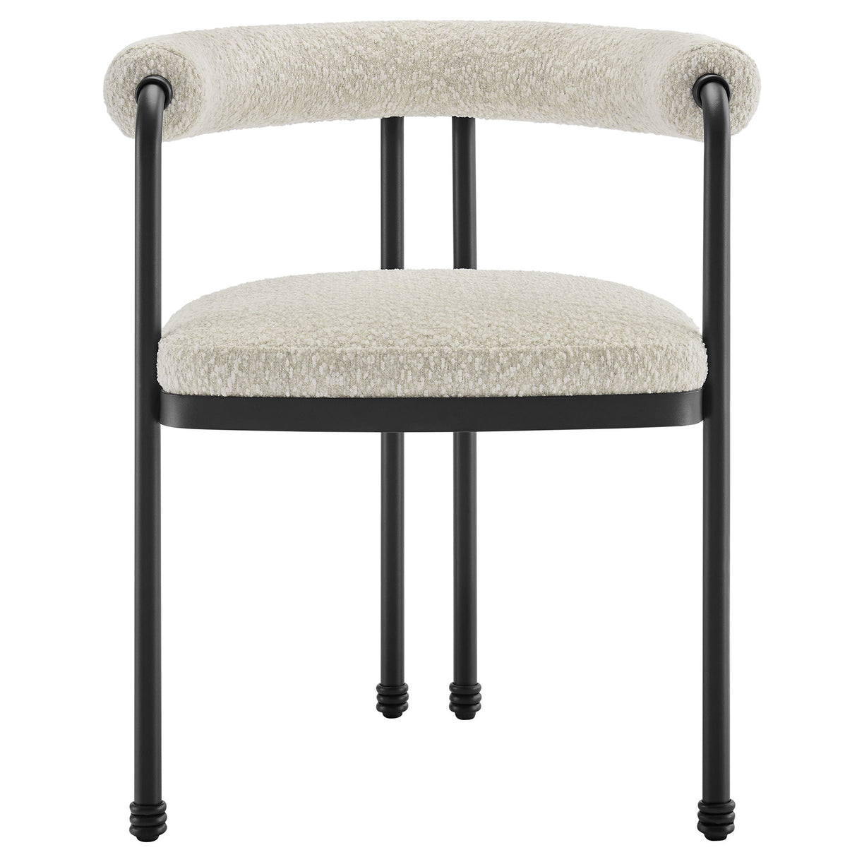 Turin Curved Back Boucle and Metal Dining Accent Chair by Modway