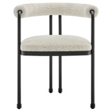 Turin Curved Back Boucle and Metal Dining Accent Chair by Modway